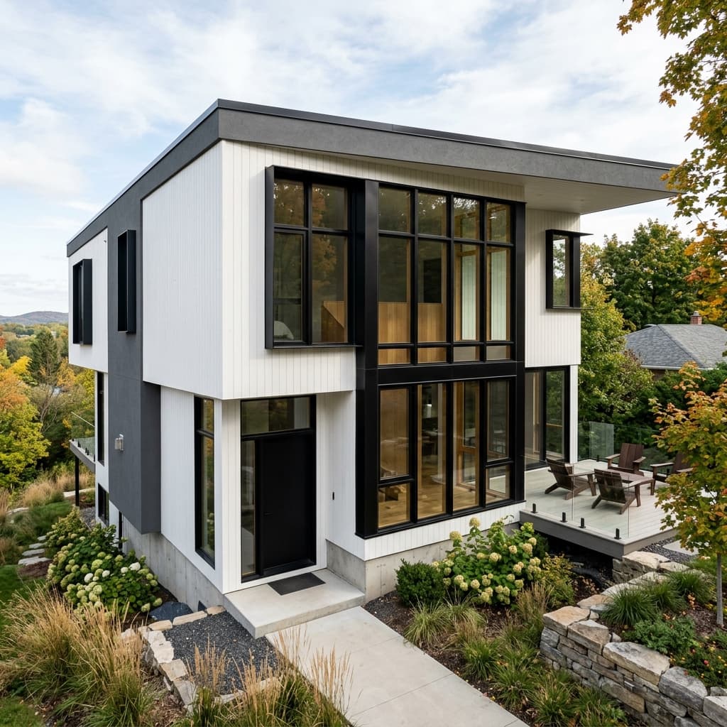 Pella black aluminum clad wood exterior