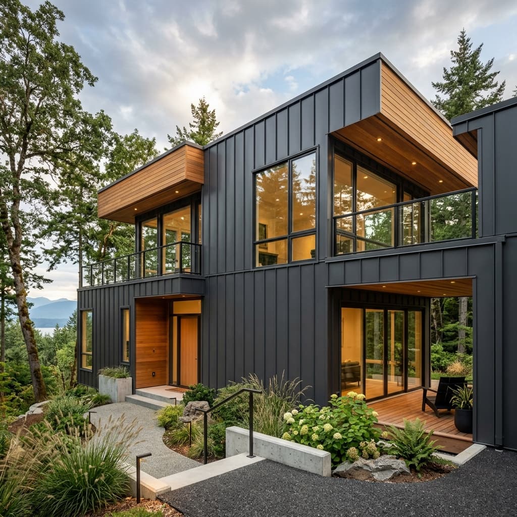 Architectural metal standing seam siding