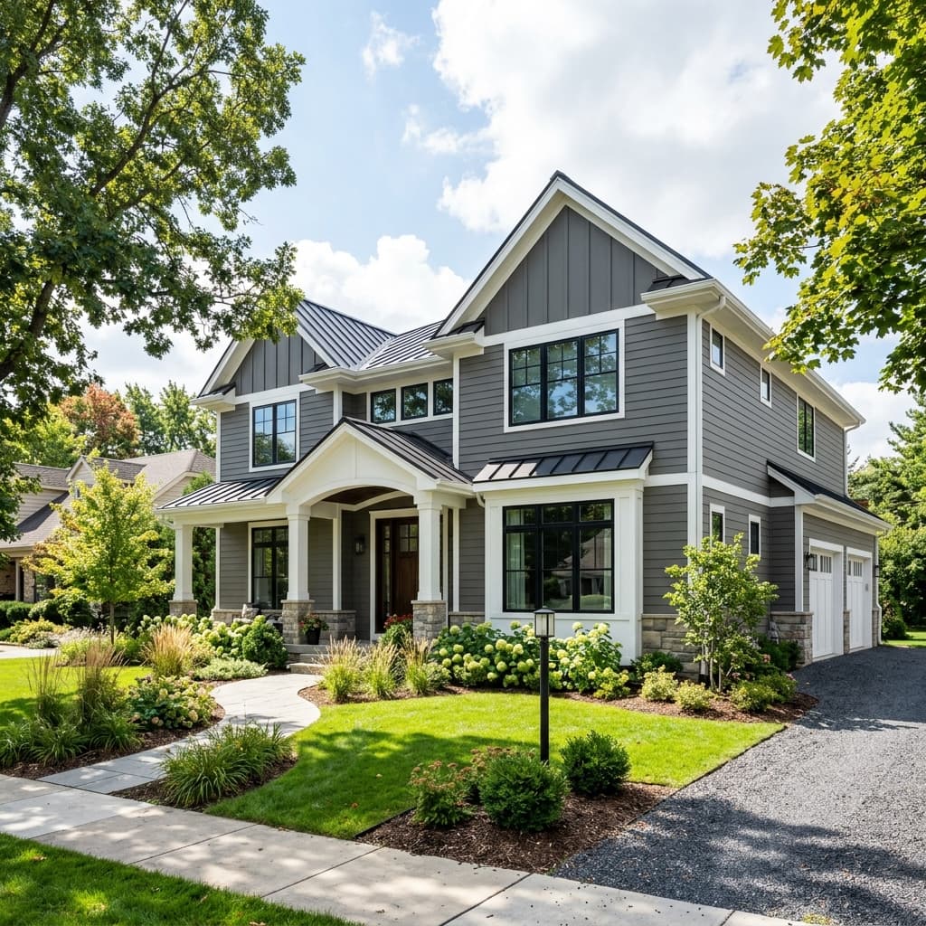 Fiber cement siding modern home