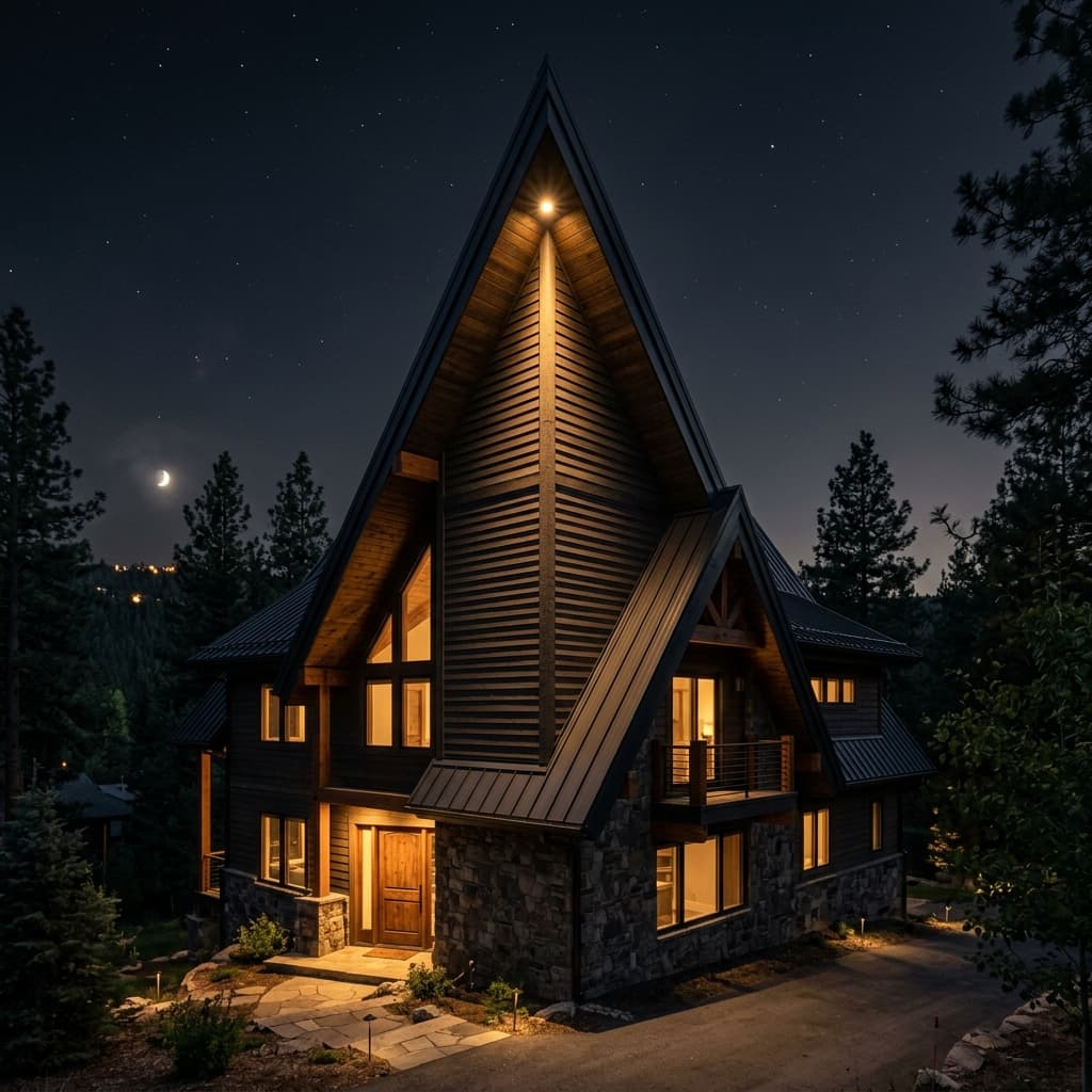 Soffit Lighting Accenting Peaks