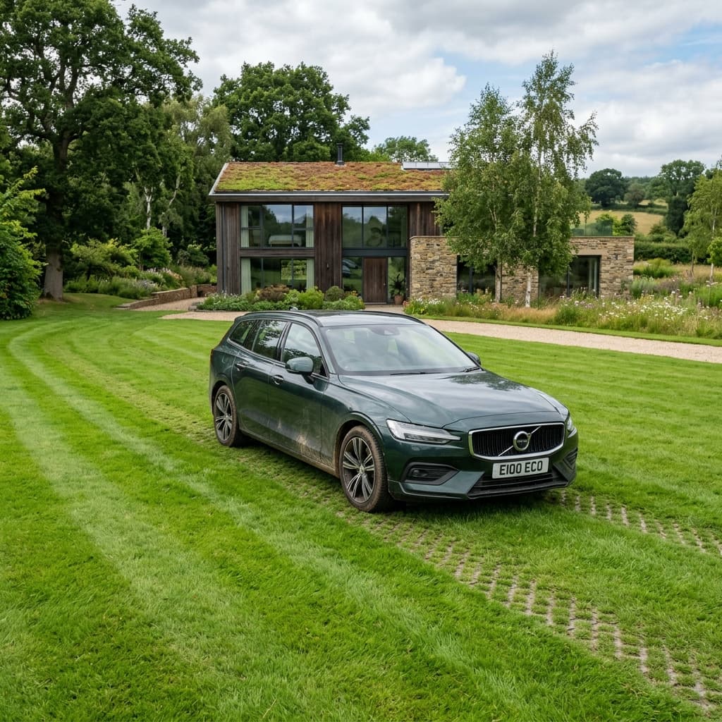 TrueGrid grass driveway hidden pavers