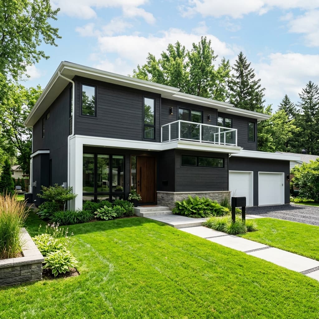 A beautiful home showcasing Sherwin Williams Iron Ore