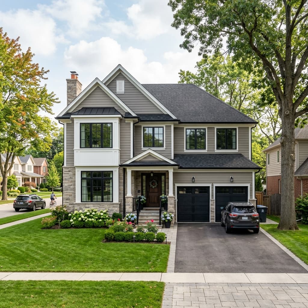 House with black windows