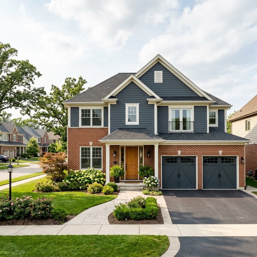 A beautiful home showcasing Paint Colors for Brick