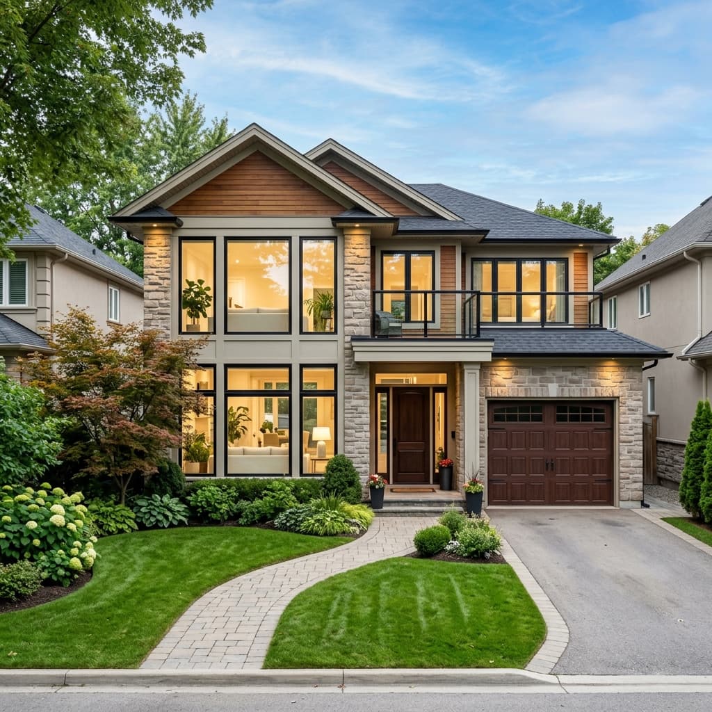 A beautiful home showcasing Large Picture Windows