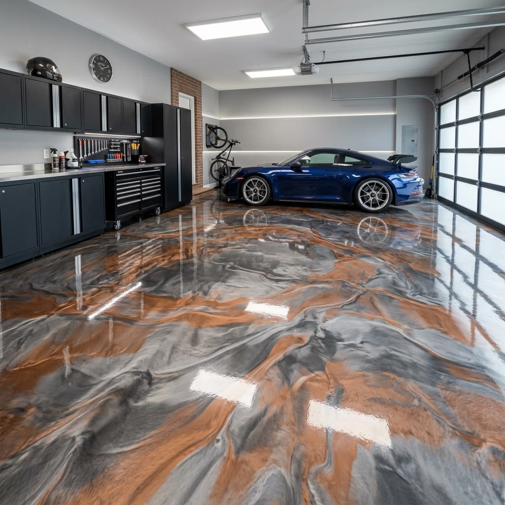A beautiful home showcasing Metallic Epoxy Colors
