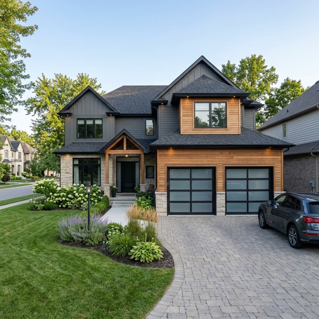 A beautiful home showcasing Modern Styles with Frosted Glass