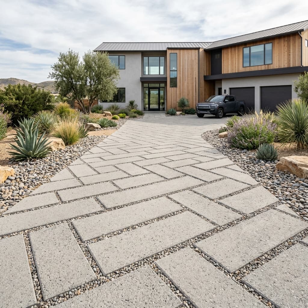 A beautiful home showcasing Permeable Low Maintenance